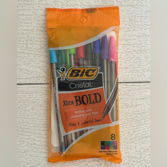 BIC Cristal Xtra Bold Assorted Ink Ball Pens - Picture 1 of 2